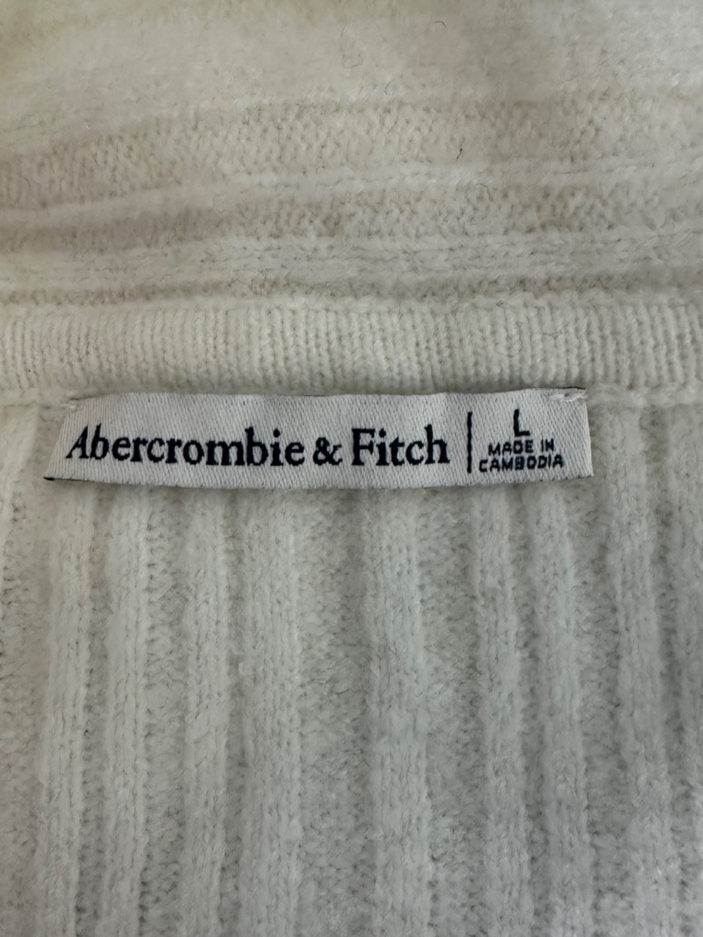 NEW Abercrombie &Fitch Ribbed Foldover Off-The-Shoulder Sweater Top Womens Large - Picture 4 of 9